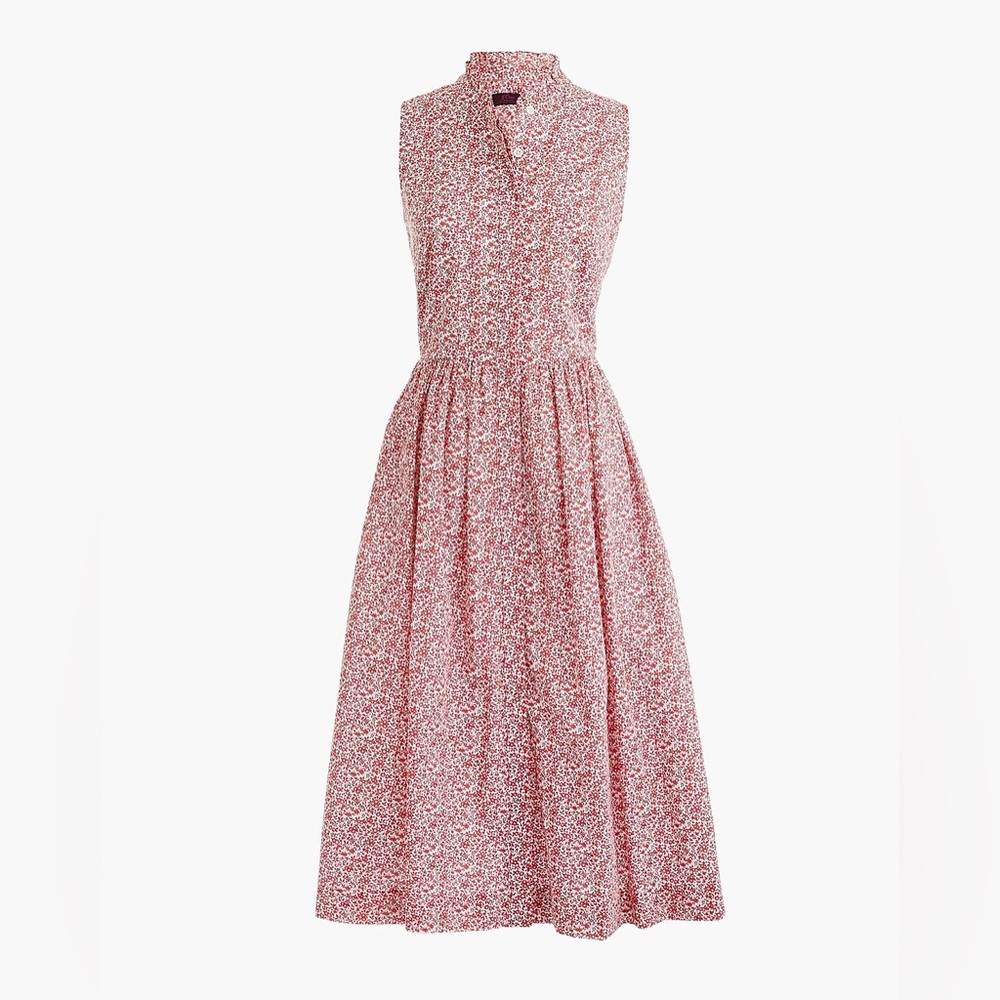J. Crew Sleeveless ruffleneck midi dress in Liberty of London® chamomile floral